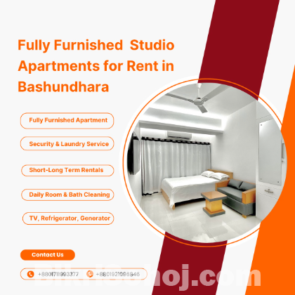 Luxurious 2-Room Studio Apartment Rent in Bashundhara R/A